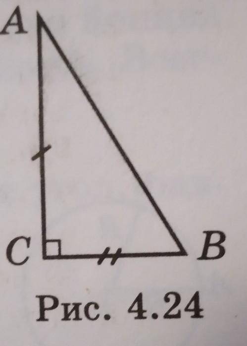 Постройте прямоугольный треугольник Aпо двум катетам (рис 4.24).​