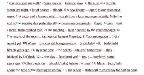 Task 3. Put the verbs in brackets into the correct passive form.