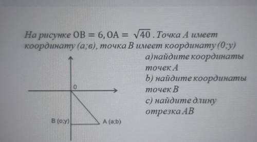 На рисунке ОВ=6, ОА =корень40​