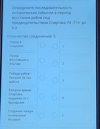 Определите последовательность исторических событий в периодвосстания рабов подпредводительством Спар