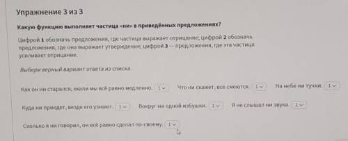 Какую функцию выполняет частица ни в приведенных предложениях​