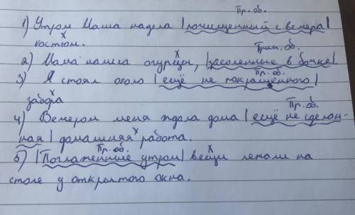 Составить 3-5 предложений с причастными оборотами, подчеркнуть причастный как член предложения