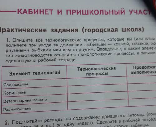 1. Опишите все технологические процессы, которые вы (или ваши друзья) вы- полняете при уходе за дома