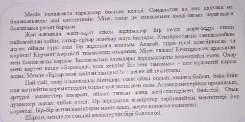 1) Берілген мәтіннен болашақтың адамдарының қонақжайлығынбілдіретін сөйлемді жазып бер.​