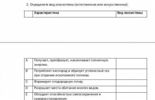 Определите вид экосистемы естественные или искусственные​