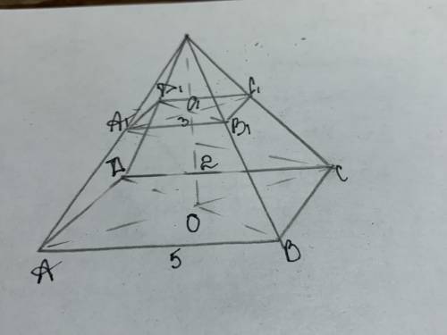 Дано:ABCDA1B1C1D1-правильная усечённая пирамида; AB=5см; A1B1=3см;OO1=2см. Найти:A1C