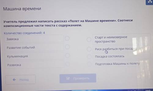 Машина времени Учитель предложил написать рассказ «Полет на машине времени». Соотнесикомпозиционные