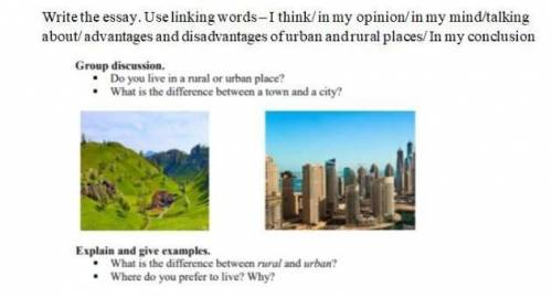 Writethe essay. Use linking words- I think/in my opinion/inmymind/talking about/advantages and disad