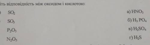 Установіть відповідність між оксидом і кислотами. ​