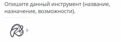 Опишите данные инструмент (название, назначение, возможности), надо и ответьте правильно ​