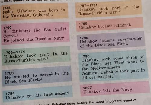 Fedor Ushakov was a famous Russian Admiral. Надо сказать что было до Т.е. Что было до того как ушако