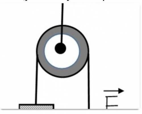 К концу перекинутой через блок нити прикреплён груз массой 3 кг. Для подъёма груза к свободному конц