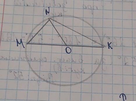 О-центр кола,описаного навколо кута MNKЗнайти:Кут MNK​