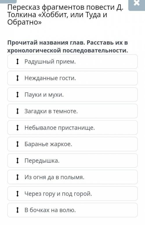 Прочитай названия глав. Расставь их в хронологической последовательности. помагите дам карону ​