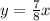 y = \frac{7}{8} x \\