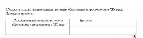 Укажите положительные аспекты развития образования и просвещения в XIX веке. Приведите примеры. 1)По