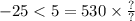 - 25 < 5 = 530 \times \frac{?}{?}