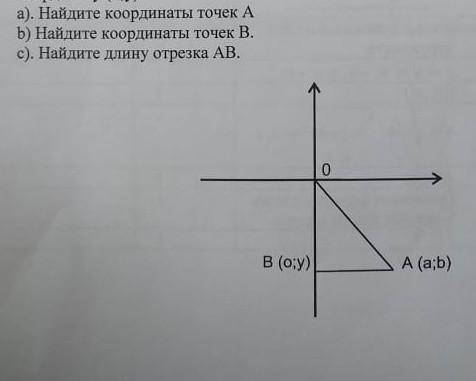 На рисунке ОВ=6 ОА=√40 точка А имеет координату(а;в) а точка В (0;у)​