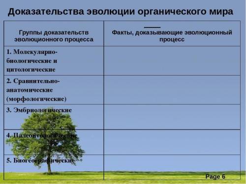 группы доказательств эволюционного процесса факты доказывающие существование эволюционного процесса