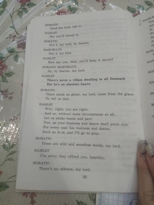 1.Answer the questions. 2) What does he want from Hamlet? 7) Does Hamlet believe the ghost's story?