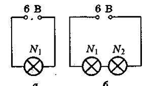 в электрическую цепь б введена еще одна такая же , как в цепи а , электрическая лампа .В какой цепи