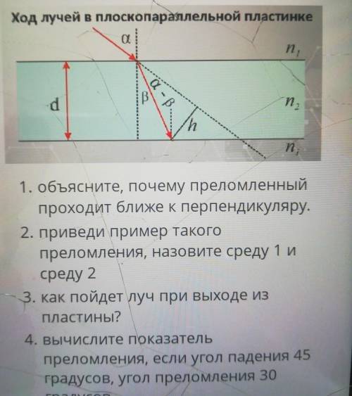 1. объясните, почему преломленный проходит ближе к перпендикуляру.2. приведи пример такогопреломлени