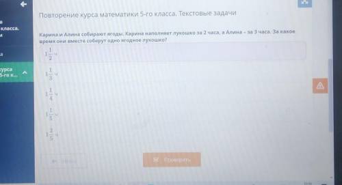 Повторение курса математики 5-го класса. Текстовые задачи cca..Карина и Алина собирают ягоды. Карина