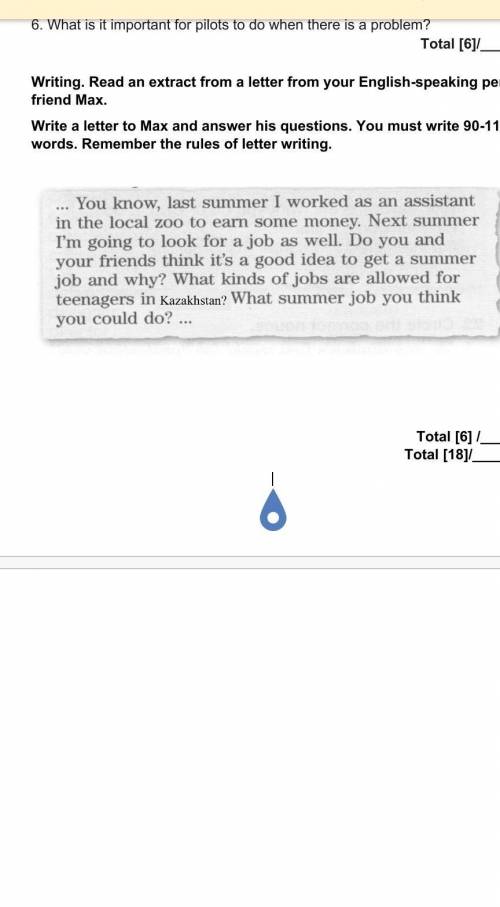 Writing. Read an extract from a letter from your English-speaking pen-friend Max. Write a letter to