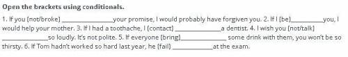 Open the brackets using conditionals. 1. Ifyou (notfbrake) your promise, lwauld probably have forgiv