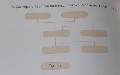 8. Дәптеріңе берілген кластерді толтыр. Мазмұнын айтып бер.Сұңғат только побыстрей​