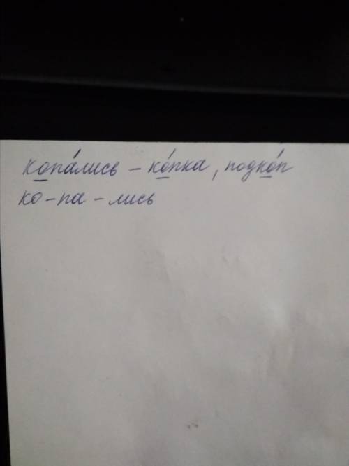 Работа над ошибками слово кОпались