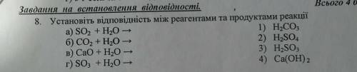 Установіть відповідність між реагентами та продуктами реакції​