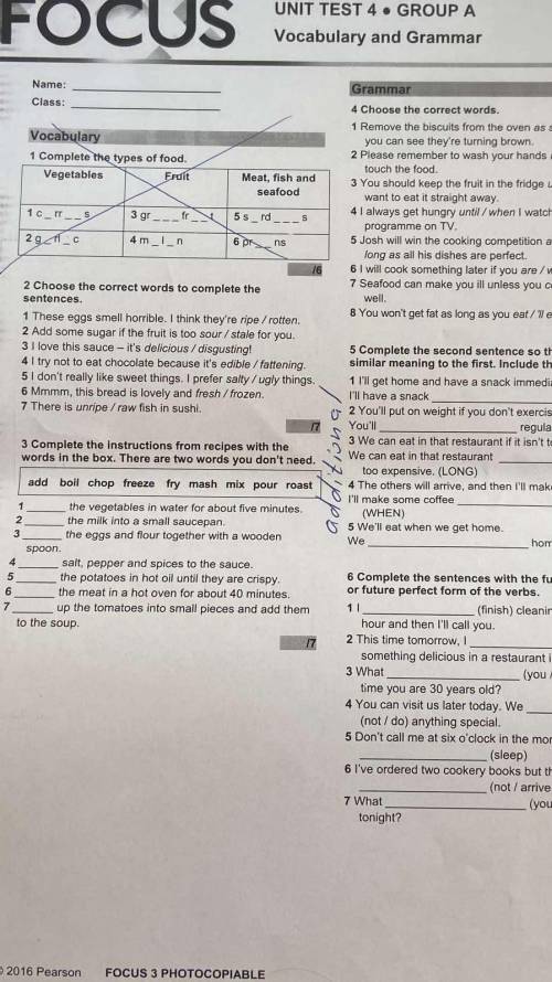 Focus 3 unit test 4 group A​