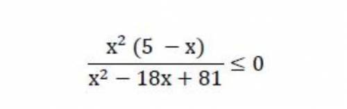 Решите неравенство: x²(5-x)/ ≤0 x²-18x+81