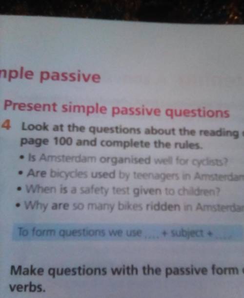 Look at the question about the reading on page 100 and complete the rules ​