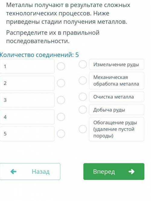 Металлы получают в результате сложных технологических процессов. Ниже приведены стадии получения мет