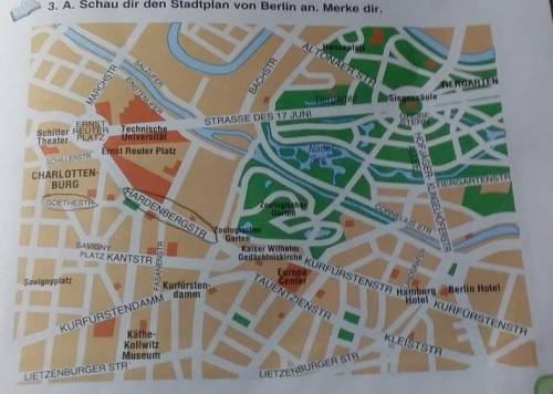 2. Beschreibe den Weg. Benutze den Stadtplan von Berlin. Schreib in dein Heft auf. ,вот фотка карты​