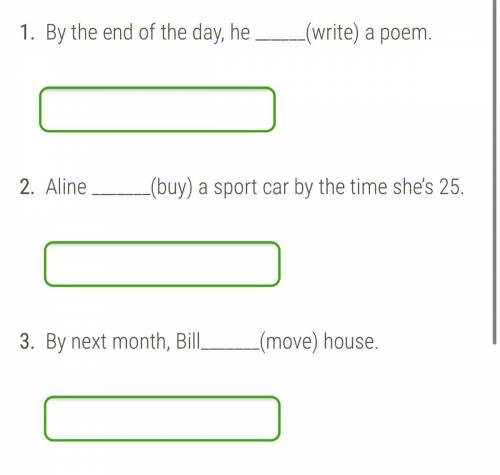 Read the sentences and write the full verb form. Choose the future perfect or future perfect continu