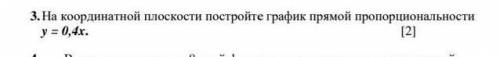 На координатной плоскости Постройте график прямой пропорциональности у=0,4х умоляю богом ​