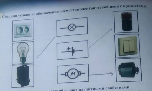 3. Соедини условные обозначения элементов электрической цепи е предметами ау ау ау ау ау ау ау ​