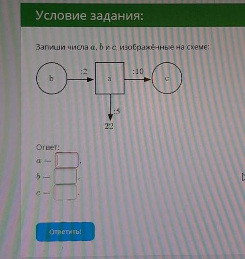 Запиши числа а б и с изображенный на схемеа=б=с=​