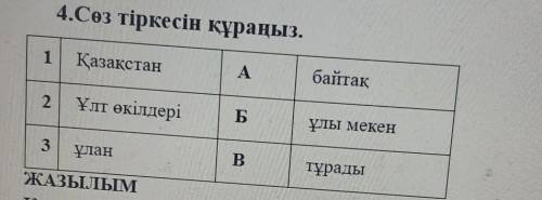 по казахскому​, надо составить предложение из данных слов