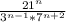 \frac{21^{n} }{3^{n-1}*7^{n+2} }