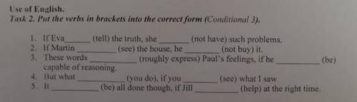 Put the verbs in brackets into the correct form (Conditional 3).