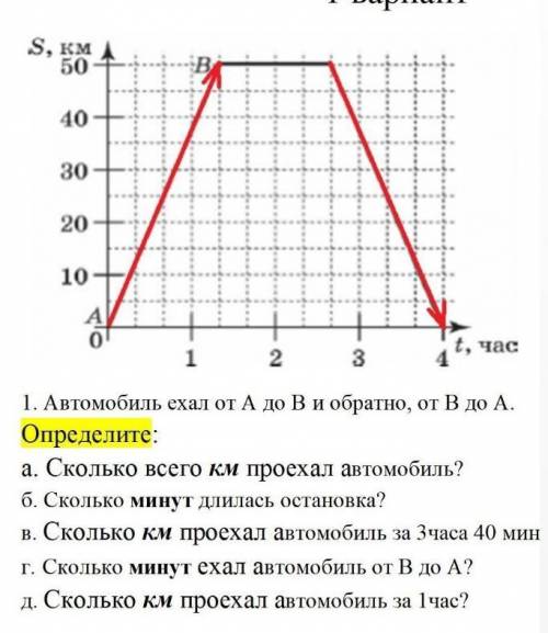 1. Автомобиль ехал от А до В и обратно, от В до А. а. Сколько всего км проехал автомобиль?б. Сколько