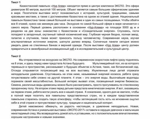 Прочитайте тексты, выполните задания. 1. Сравните два текста, определив сходства и различия по указа