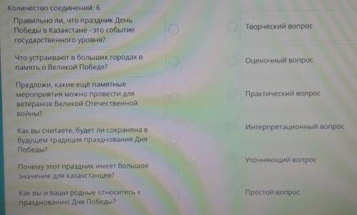 Количество соединений: 6 Правильно ли, что праздник ДеньПобеды в Казахстане - это событиегосударстве