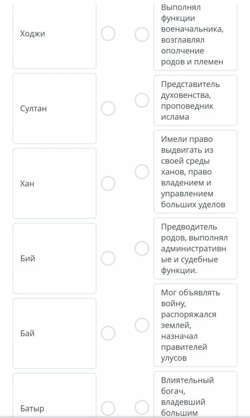 Установите соответствие между социальными слоями казахского общества с из деятельностью.​