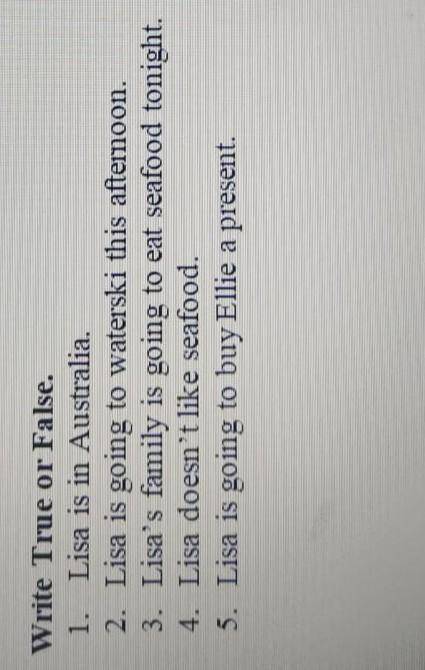 Read the text and write True or False next to the sentences ​