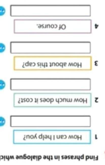 Find phrases in the dialogue which mean:​